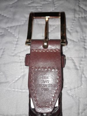 Handcrafted PAH Brown Braided Genuine Bonded Leather Belt 38/95 Brass Tone - Thumbnail 4