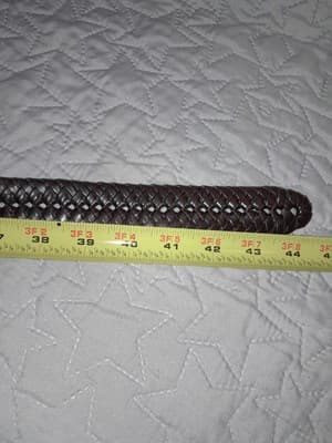 Handcrafted PAH Brown Braided Genuine Bonded Leather Belt 38/95 Brass Tone - Thumbnail 7