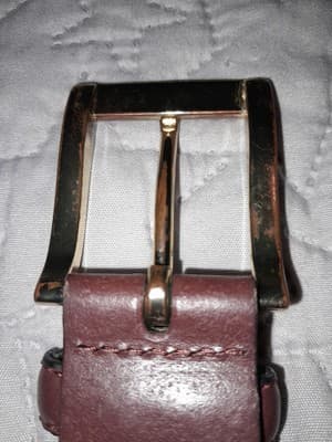 Handcrafted PAH Brown Braided Genuine Bonded Leather Belt 38/95 Brass Tone - Thumbnail 5