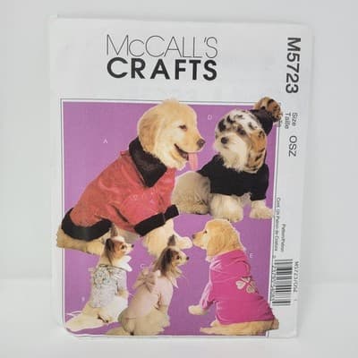 MCCALLS M5723 Crafts Dog Coat Sewing Pattern 5723 Small Medium Large Uncut - Image 1