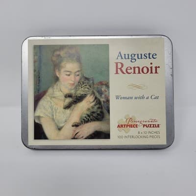 Woman and Cat Femme au chat Auguste Renoir The Tin Box 8x10 100 Pcs Puzzle - Image 1