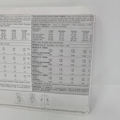 MCCALLS 3440 Apron Pattern Womens All Sizes Retro Collection UC Sewing Pattern - Thumbnail 6
