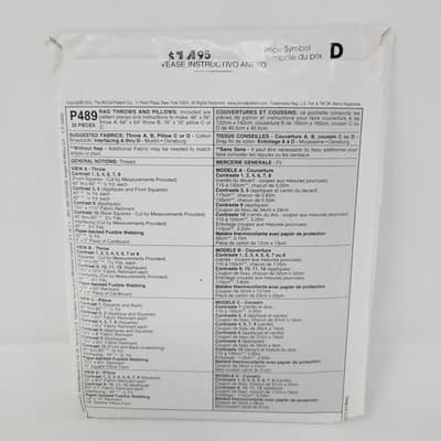 MCCALLS P489 Crafts Sewing Pattern 489 Quilt Throw Pillow Rag Style Patchwork - Thumbnail 3