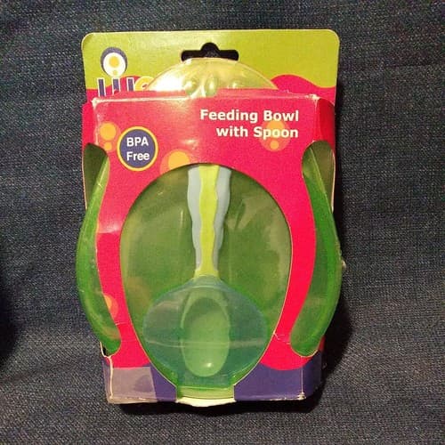 Wee Feeding Bowl With Spoon BPA Free Green - Image 1