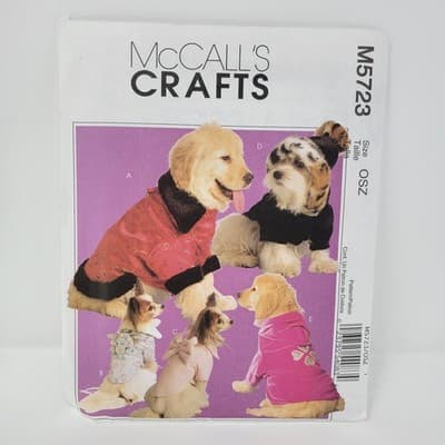 MCCALLS M5723 Crafts Dog Coat Sewing Pattern 5723 Small Medium Large Uncut - Thumbnail 2