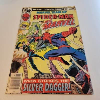 Marvel Team-Up #77 1979 Marvel Comics FN Spider-Man Ms Marvel vs Silver Dagger - Image 1