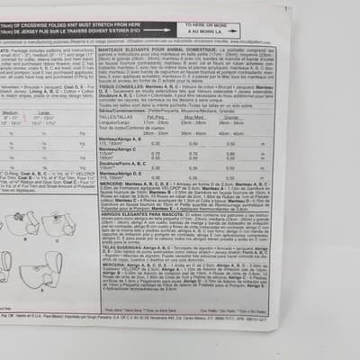 MCCALLS M5723 Crafts Dog Coat Sewing Pattern 5723 Small Medium Large Uncut - Thumbnail 6