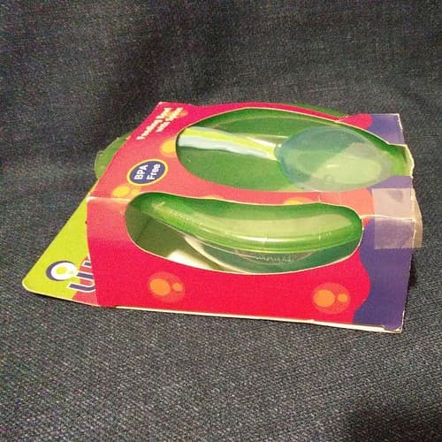 Wee Feeding Bowl With Spoon BPA Free Green - Thumbnail 3