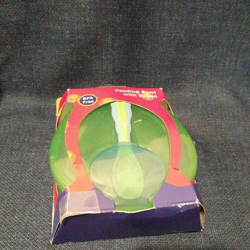 Wee Feeding Bowl With Spoon BPA Free Green - Thumbnail 2