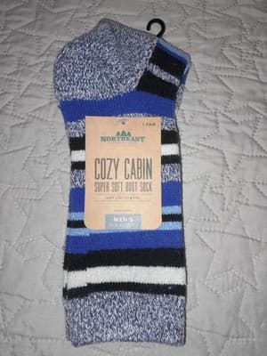 Northeast Outfitters Men's Cozy Cabin Slippers Sox NWT Size Large Navy - Image 1