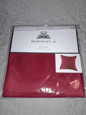 MERCHANT 41" Pillow Cover Fits 18"x18" Red / Burgundy 100% Polyester 435834 - Image 1