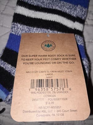 Northeast Outfitters Men's Cozy Cabin Slippers Sox NWT Size Large Navy - Thumbnail 3