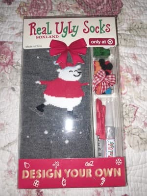 Real Ugly Sock Design Your Own Ugly Holiday Socks NIB SOXLAND INT’L 2016 Sox - Image 1