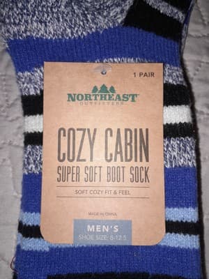 Northeast Outfitters Men's Cozy Cabin Slippers Sox NWT Size Large Navy - Thumbnail 2