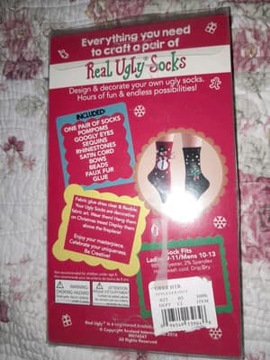 Real Ugly Sock Design Your Own Ugly Holiday Socks NIB SOXLAND INT’L 2016 Sox - Thumbnail 2