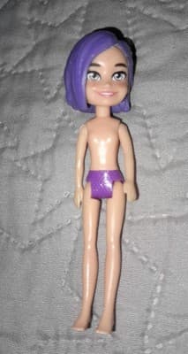MATTEL 2021 POLLY POCKET Bella Bigowski Purple Hair 3.5" DOLL Nude - Thumbnail 2