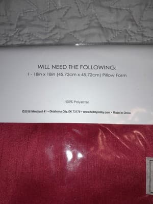 MERCHANT 41" Pillow Cover Fits 18"x18" Red / Burgundy 100% Polyester 435834 - Thumbnail 4