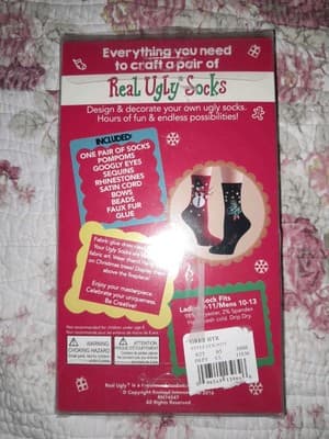 Real Ugly Sock Design Your Own Ugly Holiday Socks NIB SOXLAND INT’L 2016 Sox - Thumbnail 3
