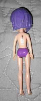 MATTEL 2021 POLLY POCKET Bella Bigowski Purple Hair 3.5" DOLL Nude - Thumbnail 3