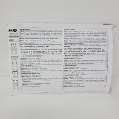 Simplicity 5688 Pattern Elegant Window Curtains Valance Drapes EASY Decor UC New - Thumbnail 4
