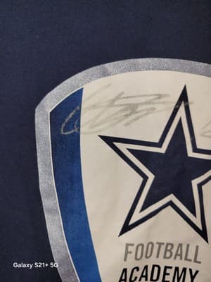 Dallas Cowboys Football Academy HEB XL Blue T-Shirt w/ 2 Silver Autographs - Thumbnail 5