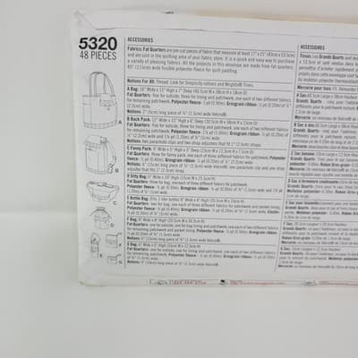 Simplicity 5320 Sewing Pattern Accessories Bags Tote Fanny Back Pack Bottle UC - Thumbnail 5