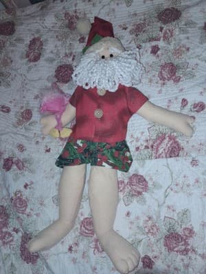 Beach Santa Claus Plush Long Legs w Pink Flamingo 21" Christmas Vacation HTF NOS - Image 1