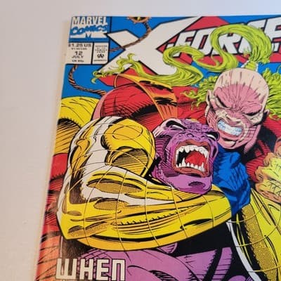 X-Force #12 July 1992 Marvel Minor Key 1st App Crule Early Greg Capullo VF NM - Thumbnail 5