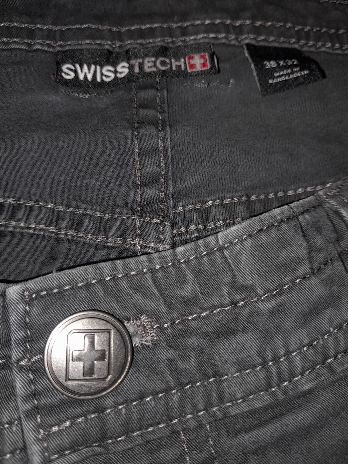 Swiss Tech Straight Leg Pants Men's 38x30 (40.5"x31.5") Steel Gray Flat Front - Thumbnail 5
