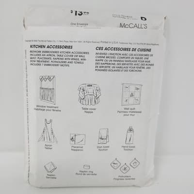 McCalls 3068 Home Decorating Redwork Kitchen Accessories Decor Uncut See Pics - Thumbnail 4