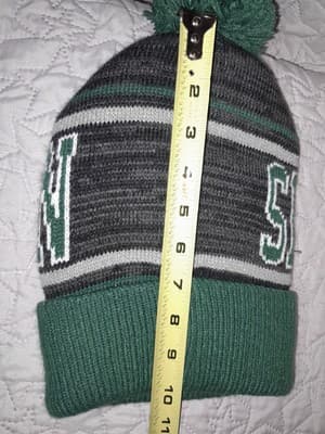 Harry Potter Slytherin Crest Logo Knit Cuff Pom Beanie Hat Cap L/XL Bonus Flag - Thumbnail 6