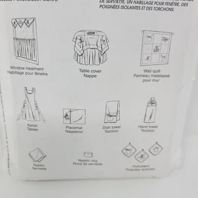 McCalls 3068 Home Decorating Redwork Kitchen Accessories Decor Uncut See Pics - Thumbnail 6