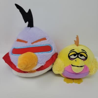 ANGRY BIRDS Space Purple Laser Bird & KooKoo Zoo Yellow Bird Plush Lot - Thumbnail 3