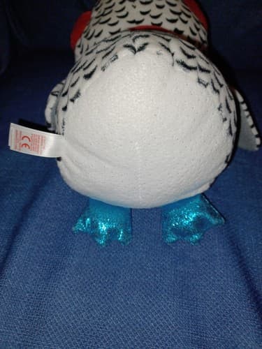 TY Christmas Beanie Boos Plush Toy NESTER Owl with Scarf - has Heart Tags 10" - Thumbnail 6