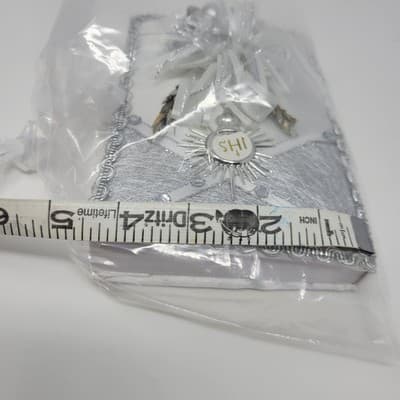First Communion Keepsake Bible Spanish Nuevo Testamento White Silver Baptism - Thumbnail 14