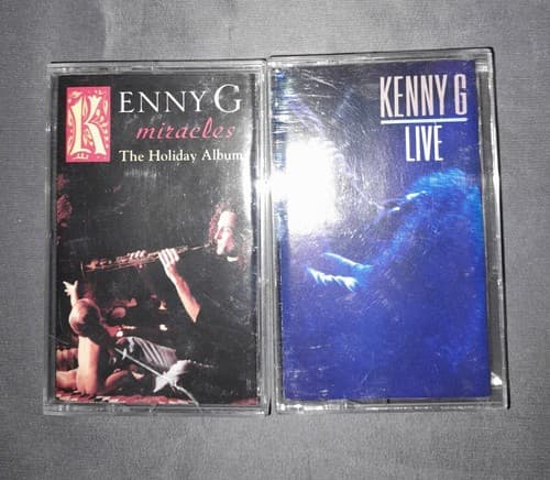 Kenny G Live & Miracles The Holiday Album Cassette Lot of 2 Smooth Jazz Music - Image 1