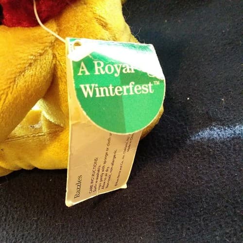 "Razzles" Velvet Bear Plush Vtg. Russ Brand Royal Winterfest Teddy Bear OOP NOS - Thumbnail 7