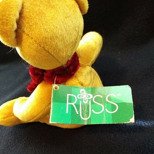 "Razzles" Velvet Bear Plush Vtg. Russ Brand Royal Winterfest Teddy Bear OOP NOS - Thumbnail 8