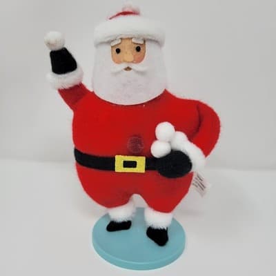 WONDERSHOP Santa Christmas Figurine Red Felt Decor Target 6in Throwing Snowballs - Thumbnail 2