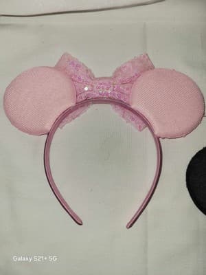 Minnie Mouse Ears Disney Headband bundle lot 2 Classic Minnie & Pink Sparkle - Thumbnail 6