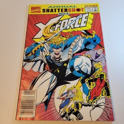 X-Force Annual 1 1992 Marvel Shattershot Part 4 Early Wieringo Art Minor Key VF - Thumbnail 2