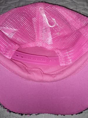 Claires Double Sequin Pink Trucker Style Mesh Back S/M Cap Hat Hook N Loop NWT - Thumbnail 11