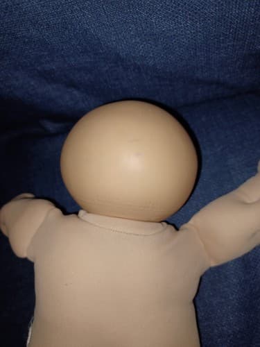 Vintage Cabbage Patch Kids Doll Dimple Brown Eyes Bald Signed 1978 1982 13" - Thumbnail 8