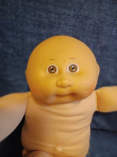 Vintage Cabbage Patch Kids Doll Dimple Brown Eyes Bald Signed 1978 1982 13" - Thumbnail 2