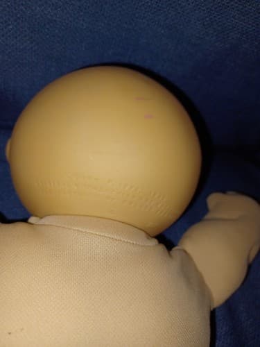 Vintage Cabbage Patch Kids Doll Dimple Brown Eyes Bald Signed 1978 1982 13" - Thumbnail 9