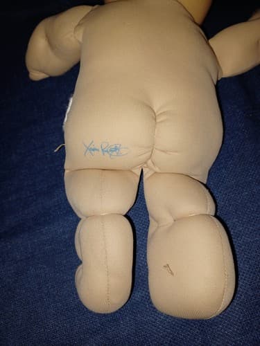Vintage Cabbage Patch Kids Doll Dimple Brown Eyes Bald Signed 1978 1982 13" - Thumbnail 6