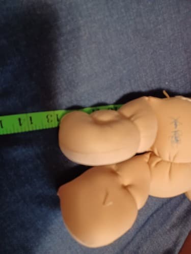 Vintage Cabbage Patch Kids Doll Dimple Brown Eyes Bald Signed 1978 1982 13" - Thumbnail 12