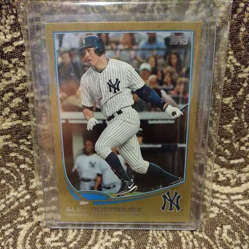 ALEX RODRIGUEZ CHECKLIST 2013 TOPPS MINI #303 GOLD PARALLEL SP #201/2013 - Image 1