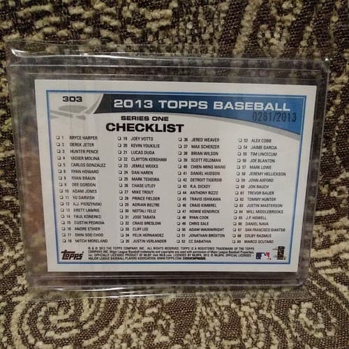 ALEX RODRIGUEZ CHECKLIST 2013 TOPPS MINI #303 GOLD PARALLEL SP #201/2013 - Thumbnail 2