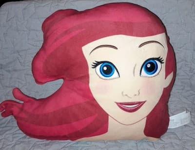 Disney Store Princess Ariel Little Mermaid Face Large Pillow No bow 13" Large - Image 1